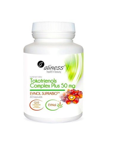 Vitamina E Tokotrienols Complex Plus 50mg Tokotrienols Q10, 60 cápsulas.