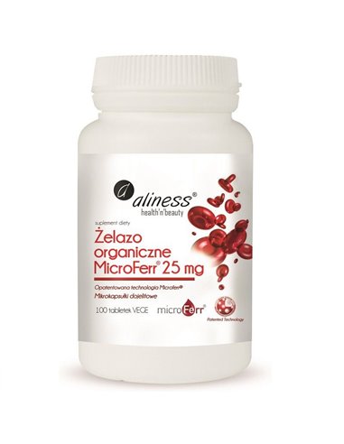 MicroFerr® Organic Iron 25 mg, 100 tabletas